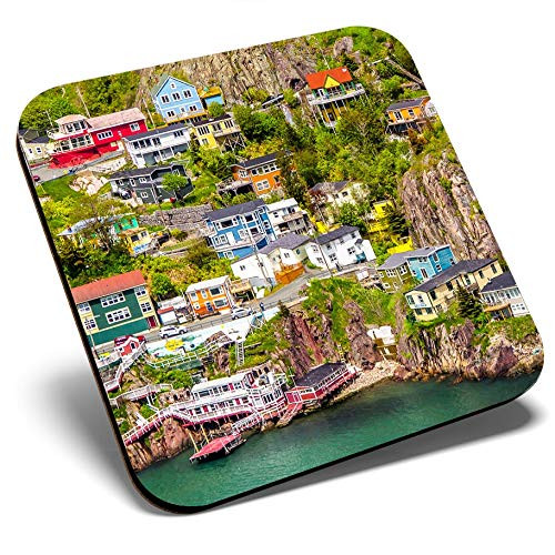 Great Single Coaster Square - Newfoundland Harbour Travel -Glossy Quality Coasters - Tabletop Protection for Any Table Type -2144