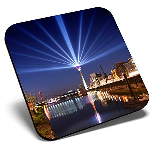 Great Single Coaster Square - Rhine Harbour Germany Travel -Glossy Quality Coasters - Tabletop Protection for Any Table Type -2153