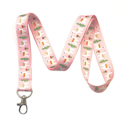 Llama & Cactus Print Lanyard Key Chain Id Badge Holder