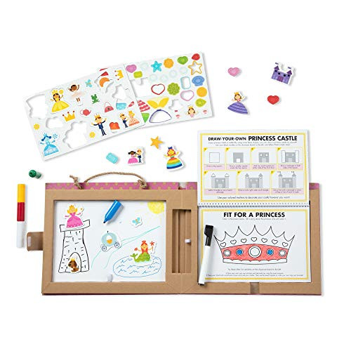 Melissa  and  Doug Natural Play- Play, Draw, Create Reusable Drawing  and  Magnet Kit  Princesses -54 Magnets, 5 Dry-Erase Markers-