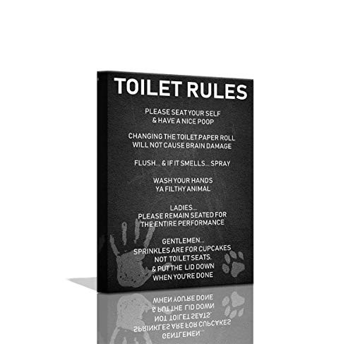 Funny Bathroom Signs Toilet Rules Bathroom Pictures Wall Decor of Black And White Wall Art Black Background Canvas Art Prints Funny Bathroom Decor Framed Wall Art Bathroom Signs Decor 12x16inch Funny Bathroom Signs Toilet Rules Bathroom Pictures Wall Decor of Black And White Wall Art Black Background Canvas Art Prints Funny Bathroom Decor Framed Wall Art Bathroom Signs Decor 12x16inch