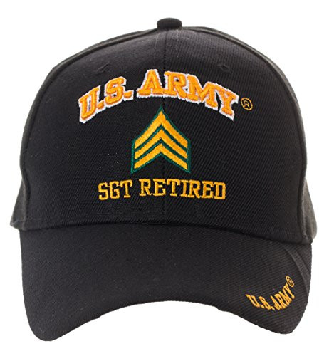 Officially Licensed US Army Retired Baseball Cap - Multiple Ranks Available -Sergeant-