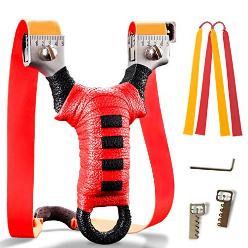 Hunting Slingshot Shooting Slingshot, Professional Outdoor Hunting Stainless Steel slingshots Set with Replacement Rubber Bands, High Velocity Catapult for Adult and Kids Hunting Slingshot Shooting Slingshot, Professional Outdoor Hunting Stainless Steel slingshots Set with Replacement Rubber Bands, High Velocity Catapult for Adult and Kids