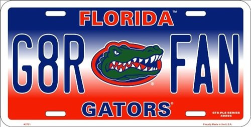 Florida University G8R Fan Gators Gators Collegiate Embossed Vanity Metal Novelty License Plate Tag Sign