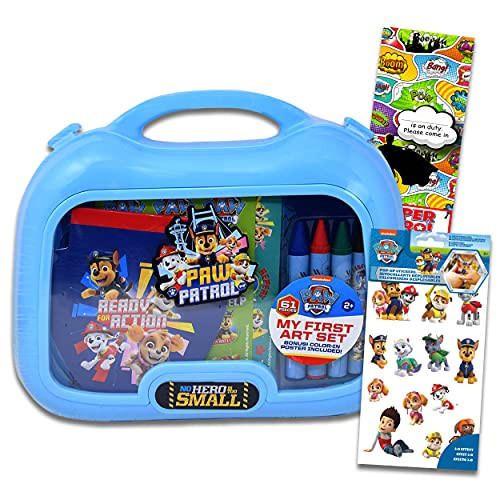 Paw Patrol Art Set Bundle ~ 60 plus Pc Nick Paw Patrol Stationary and Paw Patrol Art Supplies - Paw Patrol Arts and Crafts for Kids with Stickers and More -Paw Patrol Party Favors Shop-