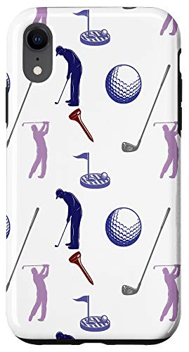 iPhone XR Golfer Golf Clubs and Balls Pattern Case