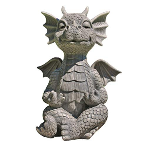 Yangliu Garden Whimsical Meditating Dragon Statue, MystiCalls Meditated Dragon Sclpture,Resin Collecting Statue Ornament for Garden Outdoor Yard Decoration 16cm