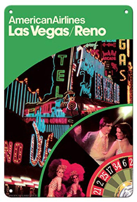 Pacifica Island Art Las Vegas - Reno, Nevada - American Airlines - Vintage Airline Travel Poster - 8in x 12in Vintage Metal Tin Sign Pacifica Island Art Las Vegas - Reno, Nevada - American Airlines - Vintage Airline Travel Poster - 8in x 12in Vintage Metal Tin Sign