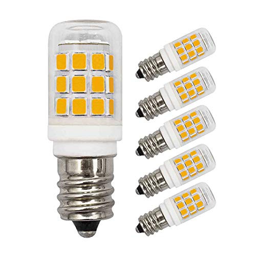 5 Pack E12 Led Bulb 3W Equivalent to 30W 20W 25W Warm White 3000K 350Lm AC 110V 120V S6 C7 Edison Base Clear Glass Compact Small Light for Ceiling Fan Bedroom Salt Lighthouse Dryer Chandelier Lamp