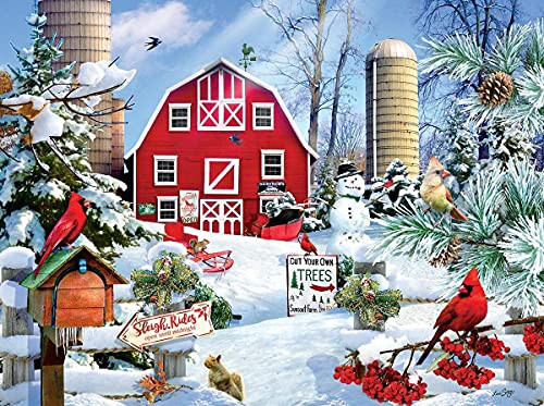 A Snowy Day on The Farm 300 pc Jigsaw Puzzle by SunsOut A Snowy Day on The Farm 300 pc Jigsaw Puzzle by SunsOut