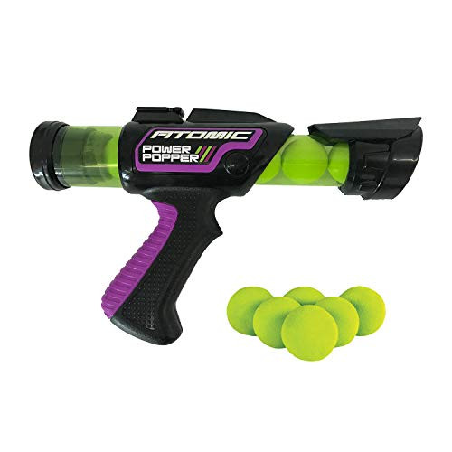 Hog Wild Atomic Power Popper 6X - Rapid Fire Foam Ball Blaster Gun - Shoots Up to 6 Foam Balls - 4 plus