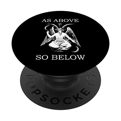 Baphomet As above So below Satanic Gothic PopSockets PopGrip- Swappable Grip for Phones  and  Tablets