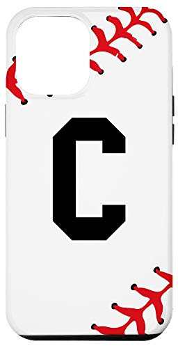 iPhone 12 Pro Max Baseball Letter C Initial Gift Ball Player Gift for Guys Case
