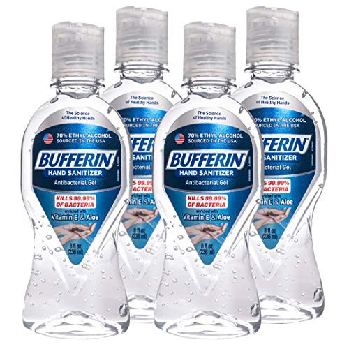 BUFFERIN Hand Sanitizer Gel with Aloe  and  Vitamin E, 8 Ounce