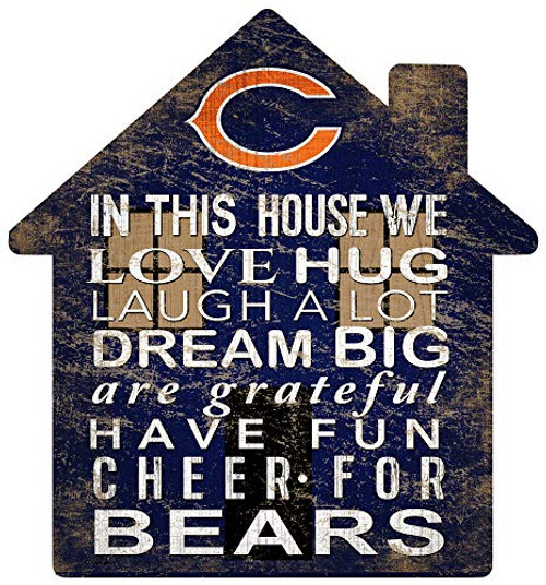 Fan Creations NFL Chicago Bears Unisex Chicago Bears House Sign, Team Color, 12 inch -N0880-CHI-
