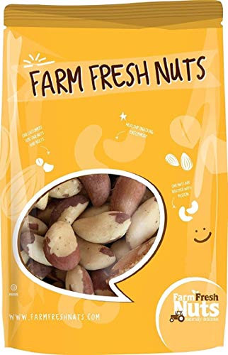 Whole, Shelled  and  Raw Brazil Nuts -1 Lb.- - Bursting with Natural Flavors - Vegan  and  Keto Friendly - Super Delicious  and  Healthy for Snacking - Farm Fresh Nuts Brand