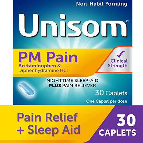 Unisom PM Pain Nighttime Sleep-aid  plus Pain Reliever, Acetaminophen  and  Diphenhydramine HCI, 30 Caplets