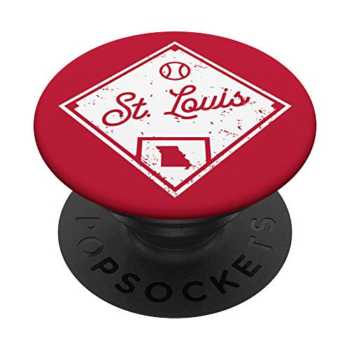 St. Louis Baseball Fan Missouri State Outline PopSockets PopGrip- Swappable Grip for Phones  and  Tablets