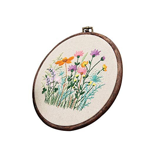 Cross Stitch Stamped Embroidery Kit - DIY Beginner Counted Starter Cross Stitch Kit for Art Craft Handy Sewing Including Color Pattern Embroidery Cloth,Embroidery Hoop,Color Threads,Tools Kit