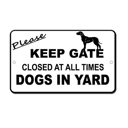 Fastasticdeals Please Keep Gate Closed Dogs in Yard Novelty Funny Metal Sign 8 in X 12 in