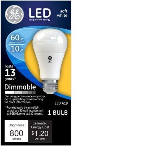 GE A19 E26 -Medium- LED Bulb Soft White 60 Watt Equivalence 1 pk