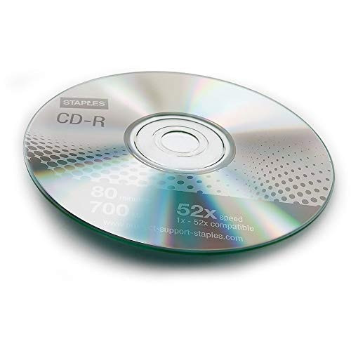 STAPLES 483050 700MB 80MIN 52X CD-R Slim Jewel Case 10/Pack -32370-