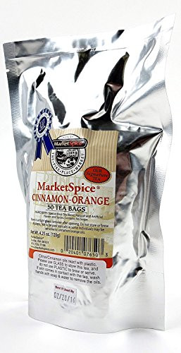 MarketSpice Cinnamon Orange Teabags -50 Pack- Frustration Free Packaging