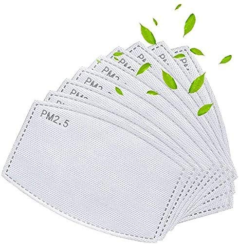 100Pcs Adult PM 2.5 Activated Carbon Filter Insert 5 Layers Replaceable Anti Haze Filter Paper -100 Pack-