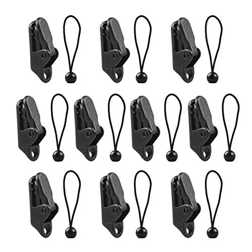 Clamp Tarp Clips,20Pack Reusable Heavy Duty Tarp Clips with Bungee Balls Awning Clamps Lock Grip Tarpaulin Clip Set for Outdoors Camping Tarps Caravan