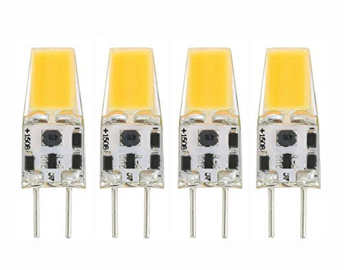 Lamsky GY6.35 LED Bulb 4W,T4 JC Type 40W Halogen Replacement AC/DC 12V/24V Warm White 3000K G6.35 Light Bulb,G6.35 GY6.35 Bi-Pin Base-4-Pack-