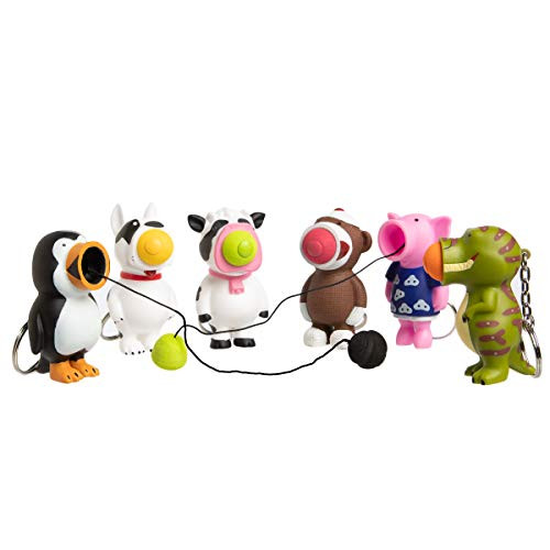 Hog Wild -Set Of 6- Ball Popper Toy Squeeze Push Balls Pop Keychain Party Favors For Kids Toys Adults