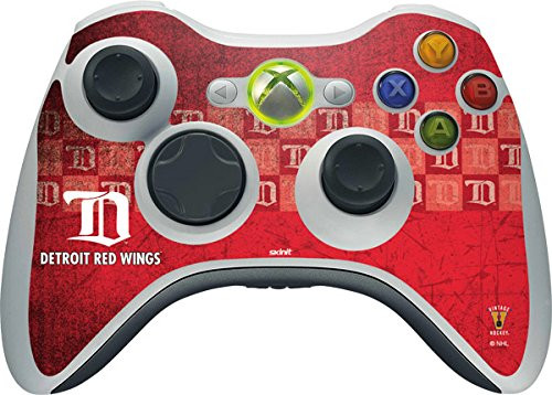 Skinit Decal Gaming Skin Compatible with Xbox 360 Wireless Controller - Officially Licensed NHL Detroit Red Wings Vintage Design