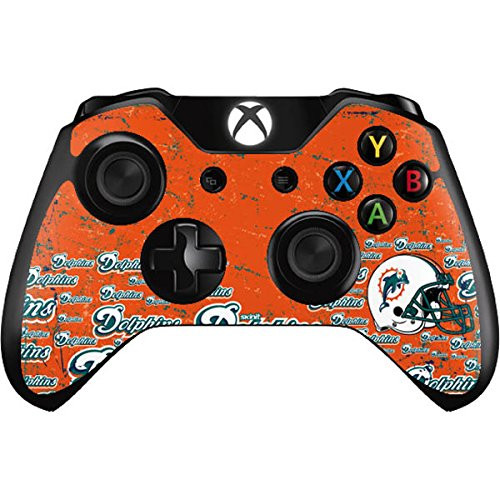 Skinit Decal Gaming Skin Compatible with Xbox One Controller - Officially Licensed NFL Miami Dolphins - Blast Design