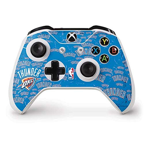 Skinit Decal Gaming Skin Compatible with Xbox One S Controller - Officially Licensed NBA Oklahoma City Thunder Blast Design