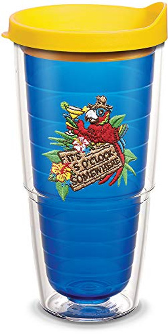 Tervis 1065080 Margaritaville-It's 5 O'Clock Somewhere-Red Parrot Insulated Tumbler with Emblem and Yellow Lid, 24 oz, Sapphire Tervis 1065080 Margaritaville-It's 5 O'Clock Somewhere-Red Parrot Insulated Tumbler with Emblem and Yellow Lid, 24 oz, Sapphire