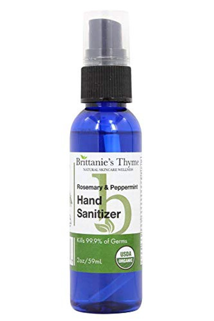 BRITTANIES THYME Organic Rosemary Peppermint Hand Sanitizer, 2 OZ