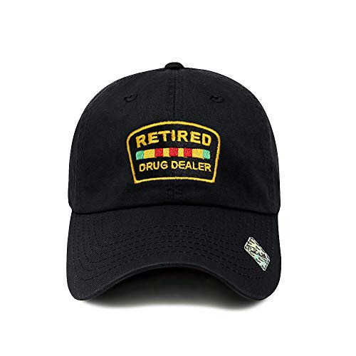 ChoKoLids Retired Drug Dealer Hat Dad Hat Cotton Baseball Cap Polo Style Low Profile PC101 -PC101 Black-