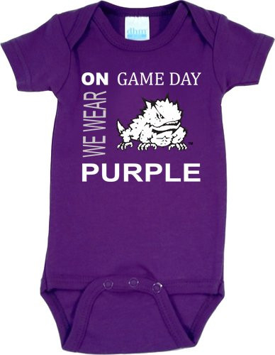 Future Tailgater TCU Horned Frogs On Game Day Baby Onesie -6-12 Months-