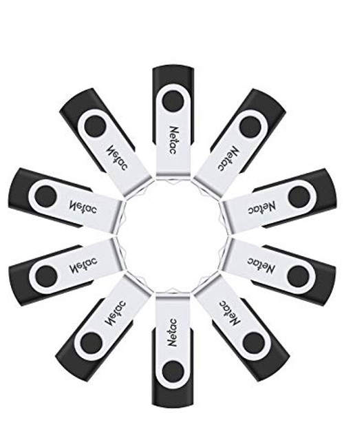 Netac 10Pack 8GB USB 2.0 Flash Drives, 8GB Thumb Drives Memory Stick Jump Drive with Rotated Design