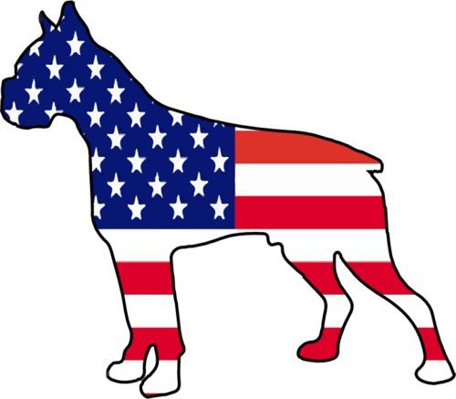 WickedGoodz Set of 2 American Flag Boxer Vinyl Decal - Dog Bumper Sticker - Perfect Boxer Owners Gift