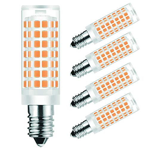 E12 LED Bulb Dimmable 7W C7 Bulb Equivalent to 60W 75W Halogen Bulb,Warm White 3000K T6 Base E12 Candelabra Light Bulbs for Chandelier Ceiling Fan, AC110-130V -4-Pack-