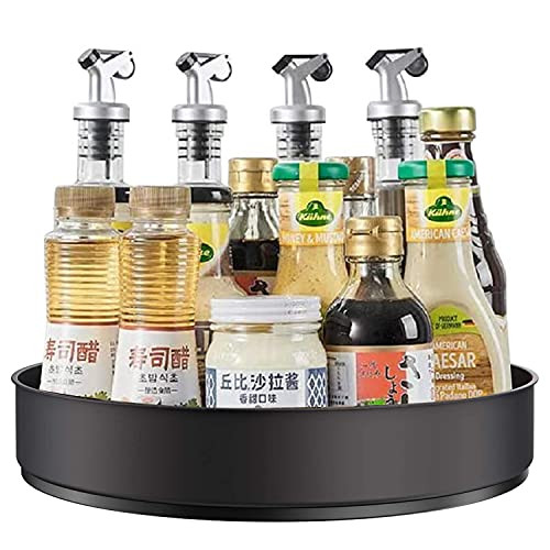 Lazy Susan Turntable 10 Inch, LALASTAR Lazy Susan Cabinet Organizer, Metal Lazy Susan Kitchen Spice Rack Organizer, Black Lazy Susan for Countertop, Panty, Refrigerator, 10"