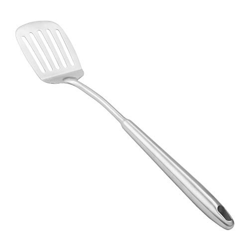 Metal Spatula, Slotted Stainless Steel Spatulas, Upgraded-Extended Handle,Heat Resistant- Metal Spatulas Turner For Cooking,Kitchen Spatulas For Nonstick Cookware, Dishwasher Safe,Silver/15.1Inch