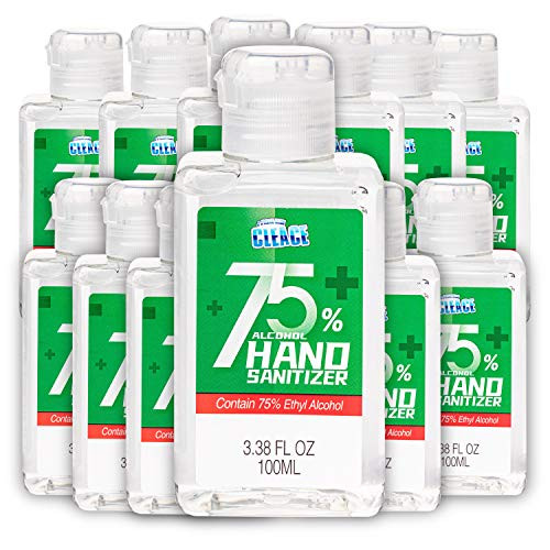 Cleace Advanced 75 percent Alcohol Hand Sanitizer Gel, 12 small bottles, 3.38 oz each -40.5 oz total-