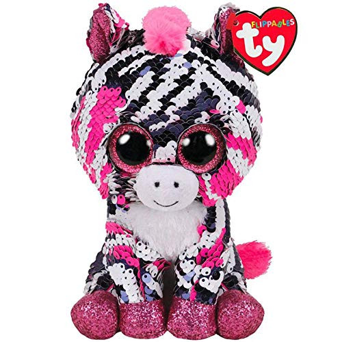 Ty Sequins Flippables 6" 15cm Zoey The Zebra Plush Regular Big-Eyed Stuffed Animal Collection Doll Toy