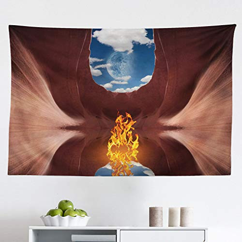 Lunarable Psychedelic Tapestry, Surreal Digital Generate Psychedelic Water Cave Trippy Design, Fabric Wall Hanging Decor for Bedroom Living Room Dorm, 45" X 30", Multicolor