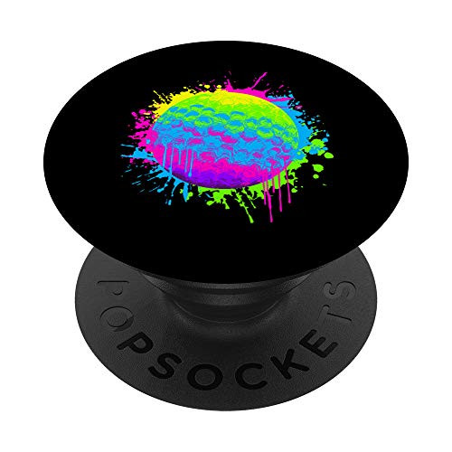 Splash Art Golf Ball Gift Funny Golf Lover PopSockets PopGrip- Swappable Grip for Phones  and  Tablets