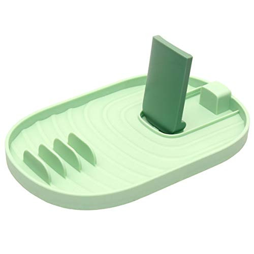 Pot Lid Holder Spoon Rest Pan Pot Cover Lid Rack Shelf Stand Holder Spoon Holder Utensil Rest Stove Organizer Cutting Board Rack Foldable Green