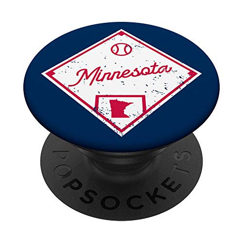 Minnesota Baseball Fan MN State Outline PopSockets PopGrip- Swappable Grip for Phones  and  Tablets