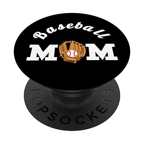 Baseball Momma Graphic Baseballin Ball Mom Glove Mitt Gift PopSockets Grip and Stand for Phones and Tablets
